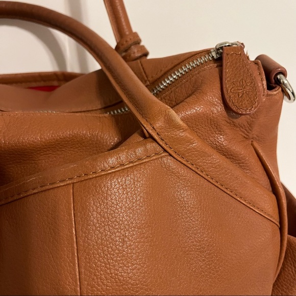 Lily Jade, Elizabeth diaper bag, old English leather, red lining- no tassel! - Picture 11 of 16